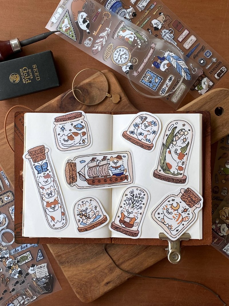 3 Little Cats Retro Stickers | Planner Sticker Pack