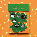 Sesame & Peanut Stacking Cats Cactus Waterproof Sticker – Matte Vinyl